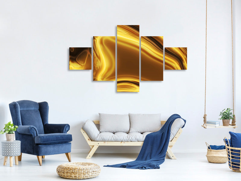 5-piece-canvas-print-abstract-liquid-gold