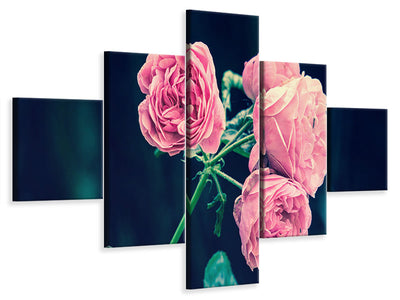5-piece-canvas-print-beautiful-pink-roses