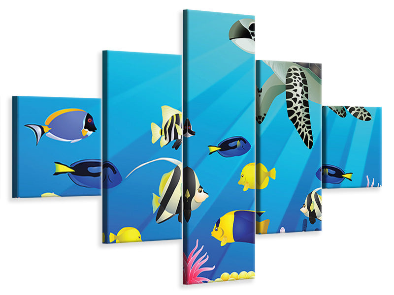 5-piece-canvas-print-childrens-underwater-world