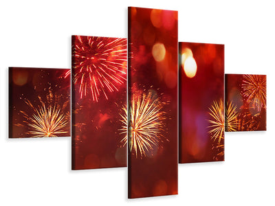 5-piece-canvas-print-colorful-fireworks