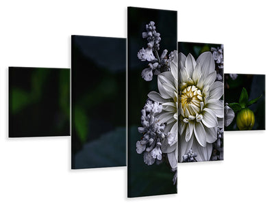 5-piece-canvas-print-dahlia-flower