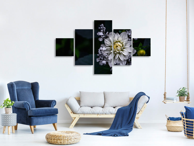 5-piece-canvas-print-dahlia-flower