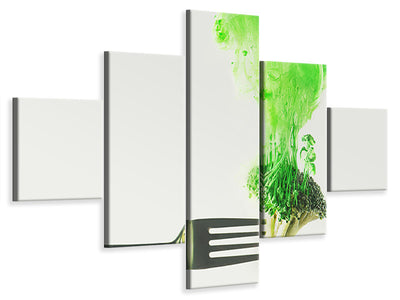 5-piece-canvas-print-disintegrated-broccoli