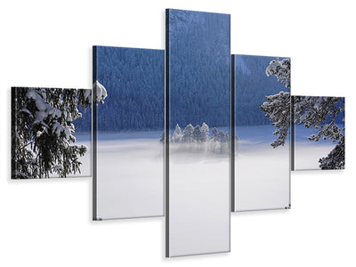 5-piece-canvas-print-fog-over-frozen-lake