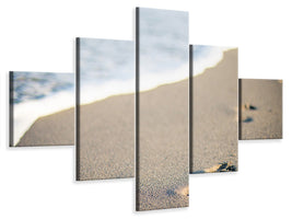 5-piece-canvas-print-footprints-in-the-sand-on-the-beach