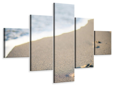 5-piece-canvas-print-footprints-in-the-sand-on-the-beach