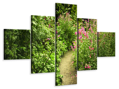 5-piece-canvas-print-garden-path