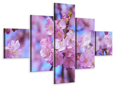 5-piece-canvas-print-gorgeous-cherry-blossom