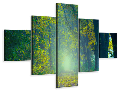 5-piece-canvas-print-green-forest