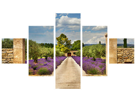 5-piece-canvas-print-lavender-garden