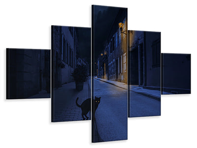 5-piece-canvas-print-le-chat-noir