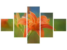 5-piece-canvas-print-painting-of-a-lily