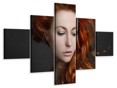 5-piece-canvas-print-red-hair