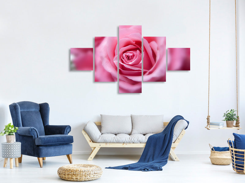 5-piece-canvas-print-roses-macro