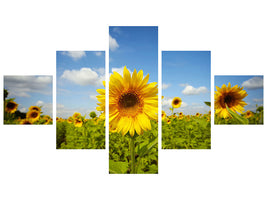 5-piece-canvas-print-summer-sunflowers
