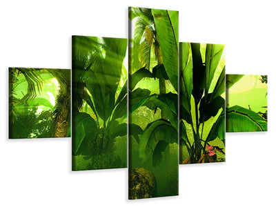 5-piece-canvas-print-sunrise-in-the-rainforest