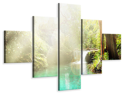 5-piece-canvas-print-the-green-lagoon