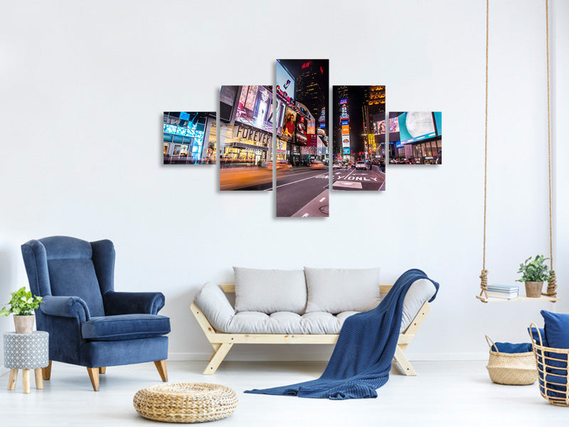 5-piece-canvas-print-times-square-at-night