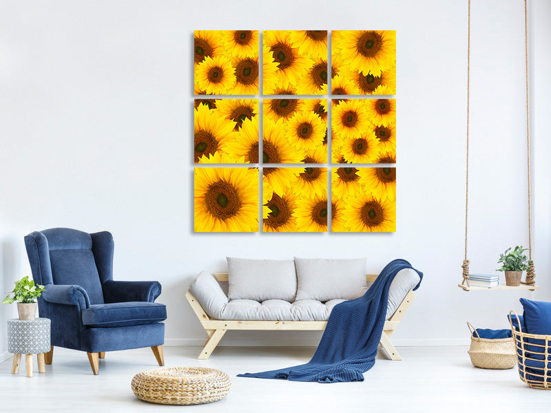 9-piece-canvas-print-a-bouquet-sunflower
