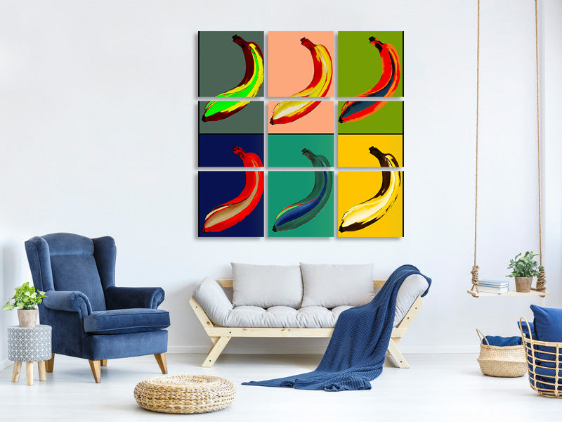 9-piece-canvas-print-colorful-bananas