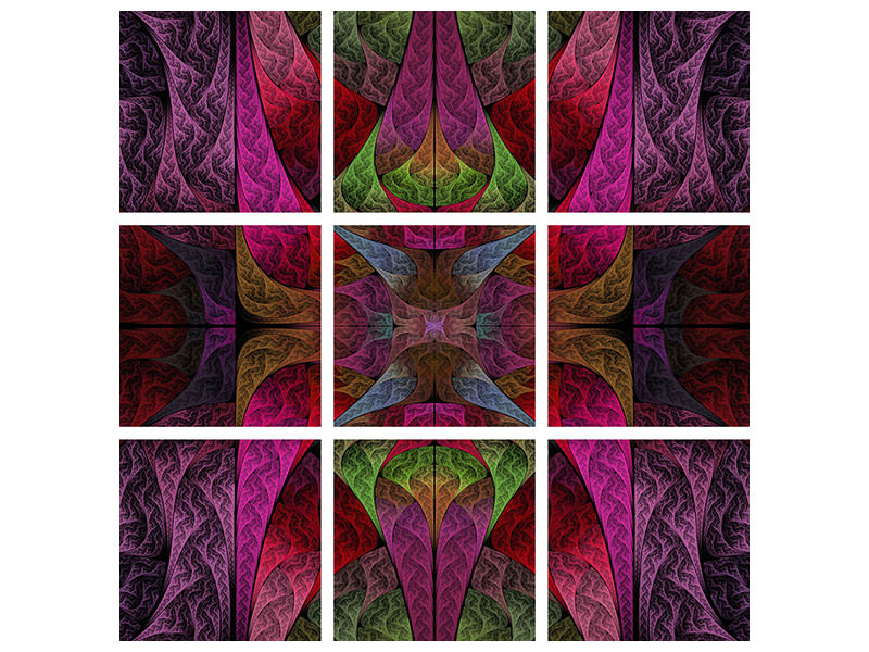9-piece-canvas-print-fraktally-pattern