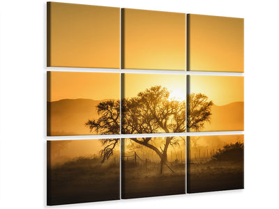9-piece-canvas-print-golden-sunrise