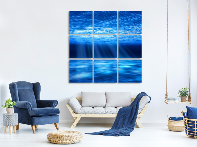 9-piece-canvas-print-light-under-water