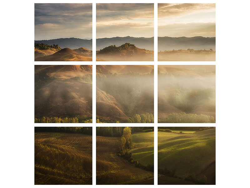 9-piece-canvas-print-mystical-waving-fields-tuscany