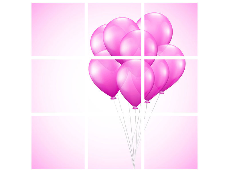 9-piece-canvas-print-pink-balloons
