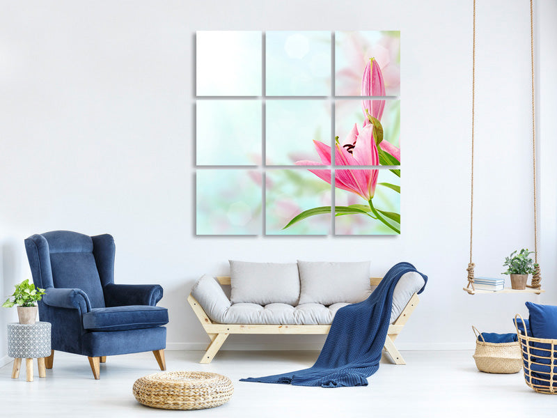 9-piece-canvas-print-romantic-lilies