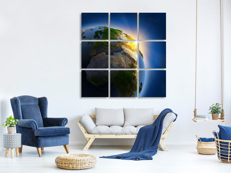 9-piece-canvas-print-sun-and-earth