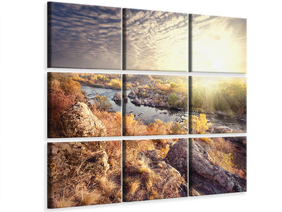 9-piece-canvas-print-sunrise-on-the-river