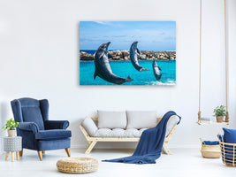 canvas-print-3-dolphins