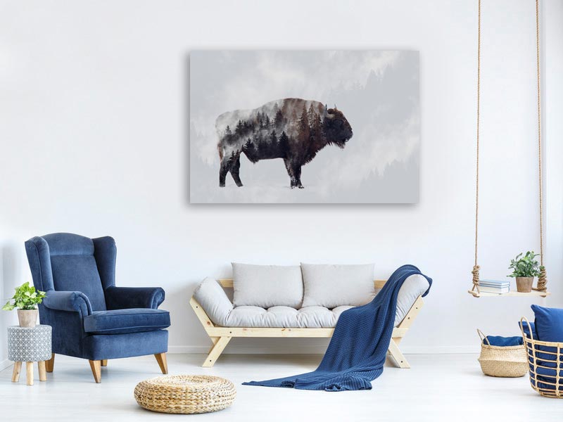 canvas-print-bison-double-exposure-x