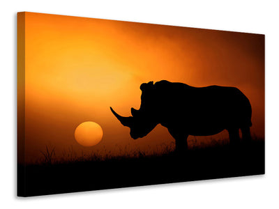 canvas-print-rhino-sunrise