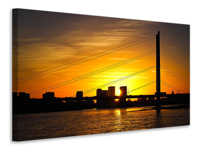 canvas-print-skyline-dusseldorf-at-sunset