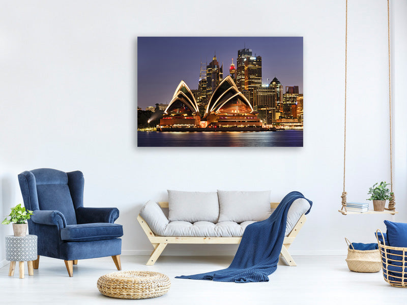 canvas-print-skyline-with-the-boat-in-front-of-sydney