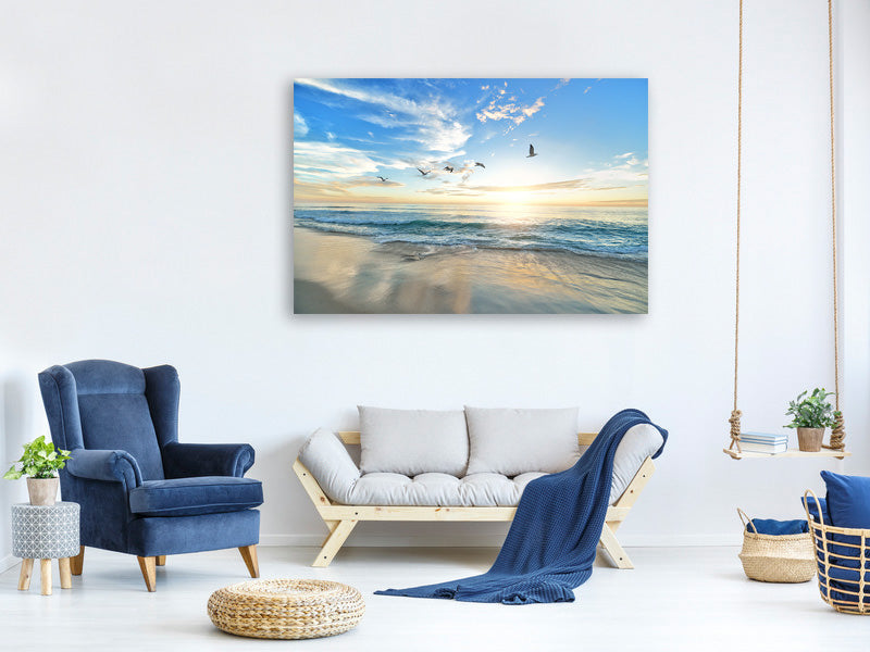 canvas-print-the-seagulls-and-the-sea-at-sunrise