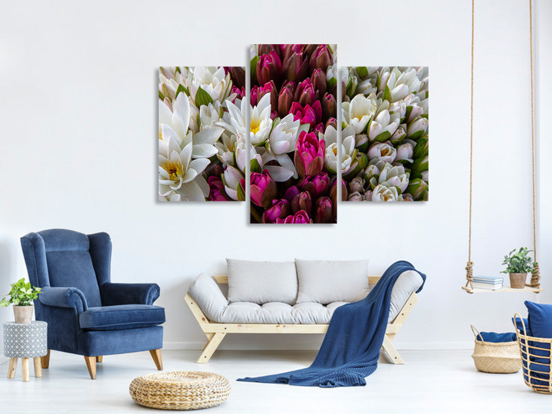 modern-3-piece-canvas-print-a-bouquet-of-water-lilies