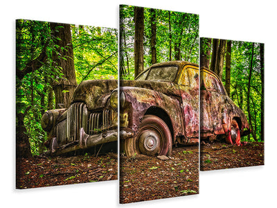 modern-3-piece-canvas-print-abandoned-classic-car