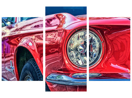 modern-3-piece-canvas-print-red-vintage-car