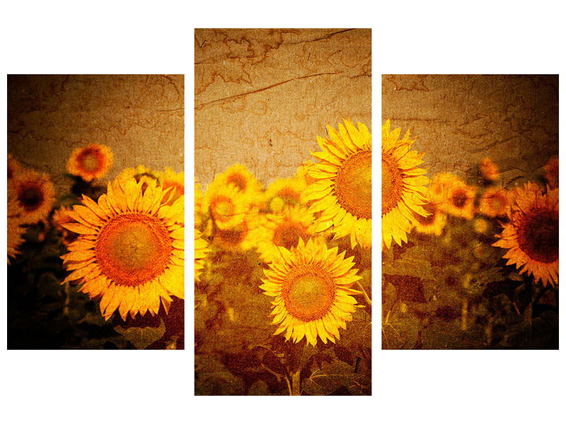 modern-3-piece-canvas-print-retro-sunflower