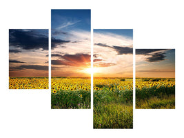modern-4-piece-canvas-print-a-field-of-sunflowers