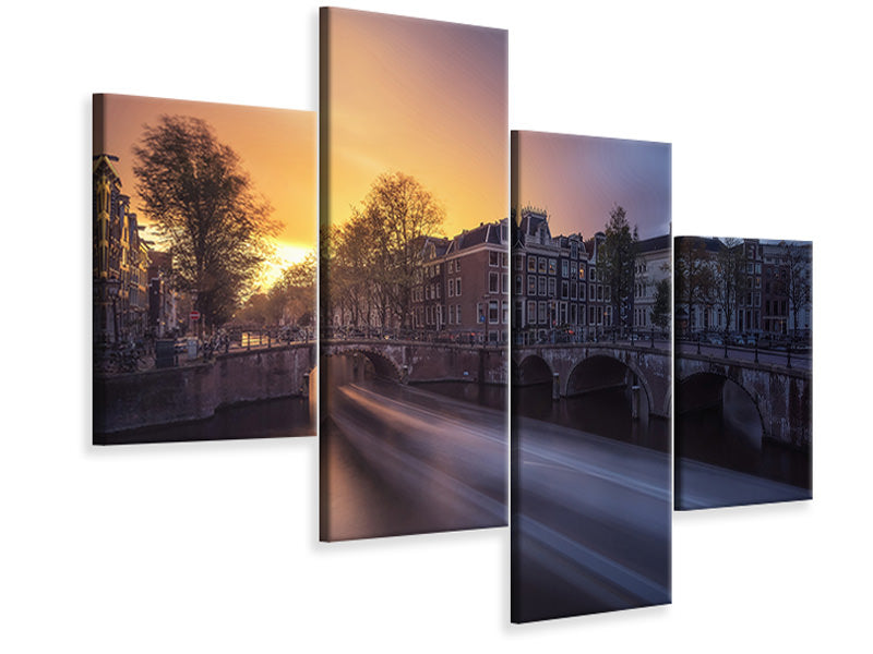 modern-4-piece-canvas-print-amsterdam-keizersgracht