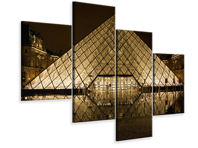 modern-4-piece-canvas-print-at-night-at-the-louvre