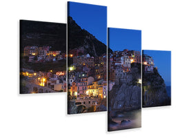 modern-4-piece-canvas-print-at-night-in-cinque