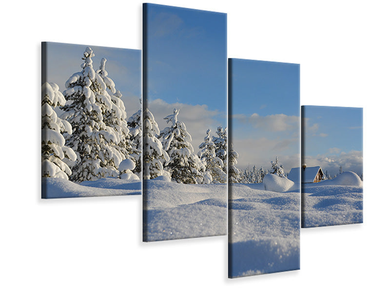 modern-4-piece-canvas-print-beautiful-snow-landscape