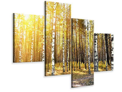 modern-4-piece-canvas-print-birch-forest