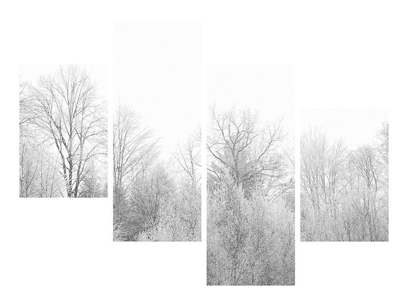 modern-4-piece-canvas-print-birches-in-the-snow