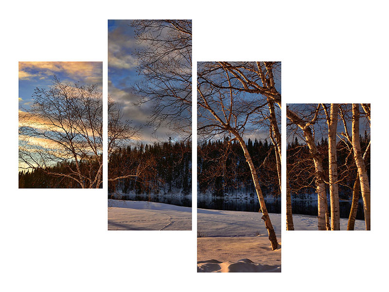 modern-4-piece-canvas-print-birches-in-the-winter